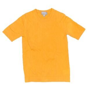 PURE Collection 100% Cashmere Orange Crew Neck Short Sleeve Knit Top XS A004147